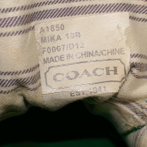 COACH "MIKA LACELESS" SNEAKERS Women's Sz 10B Green - Picture 10 of 13